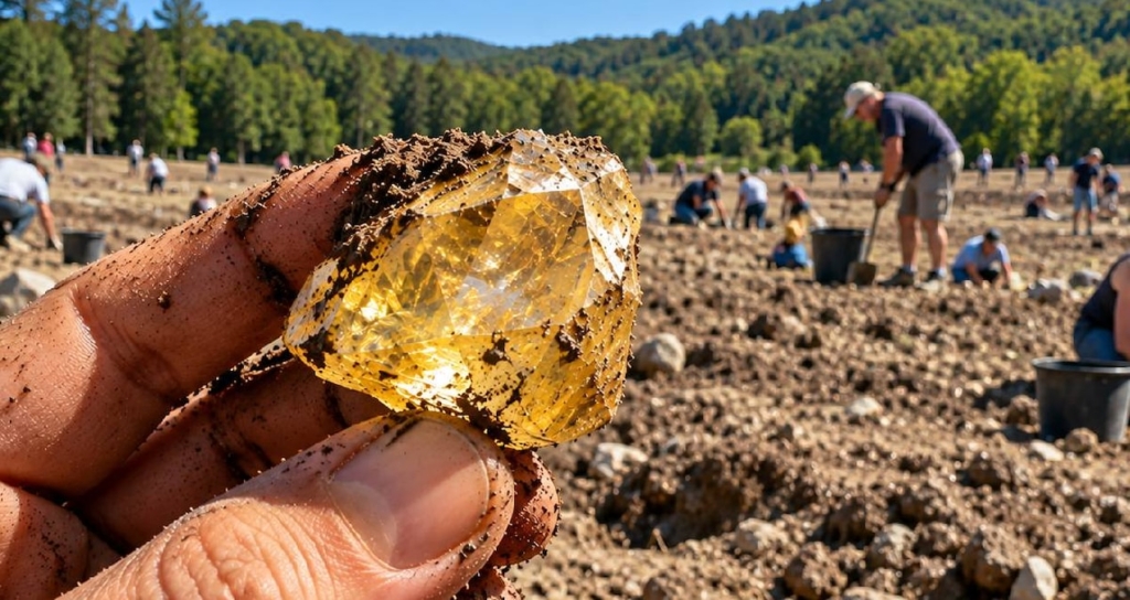 ABD’deki Crater of Diamonds Parkı’nda 4,38 Karatlık Sarı Elmas Keşfedildi
